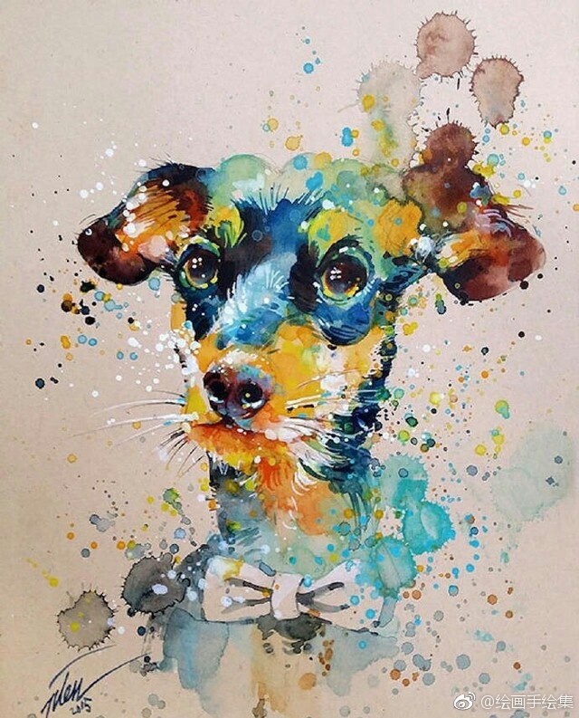 水彩画欣赏,小动物们