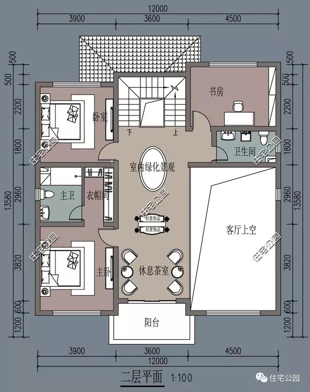 12x14米農村別墅帶地下室挑空客廳6臥室經濟實用