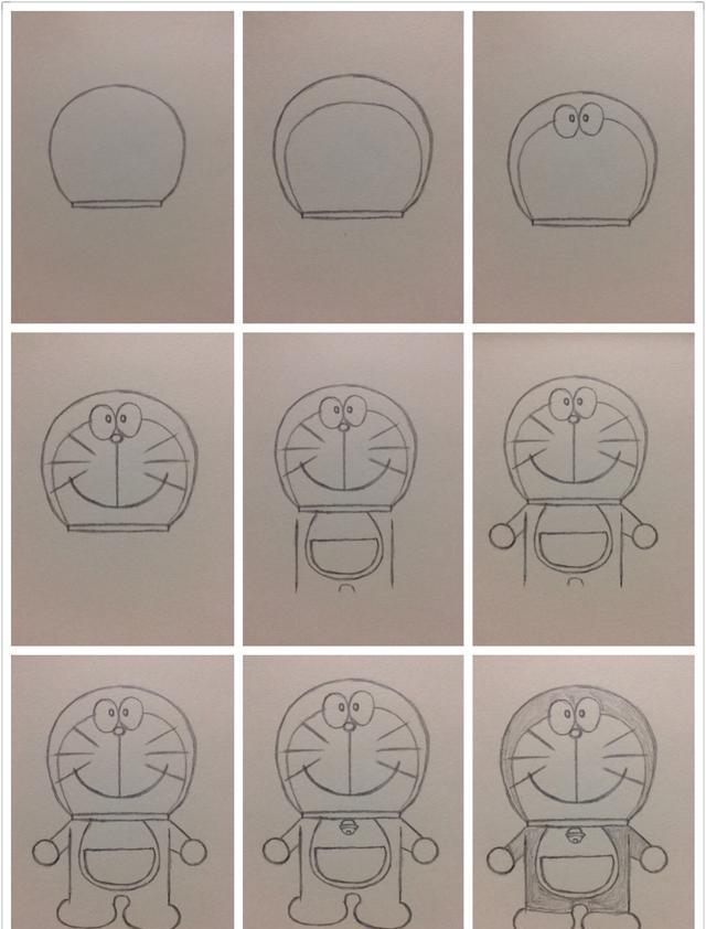 简笔画哆啦a梦的画法