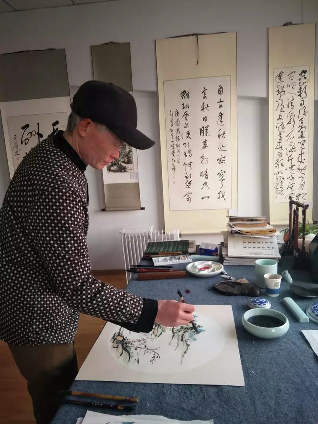 知名书画家杨家全老师应邀莅临通泰书画院挥毫泼墨