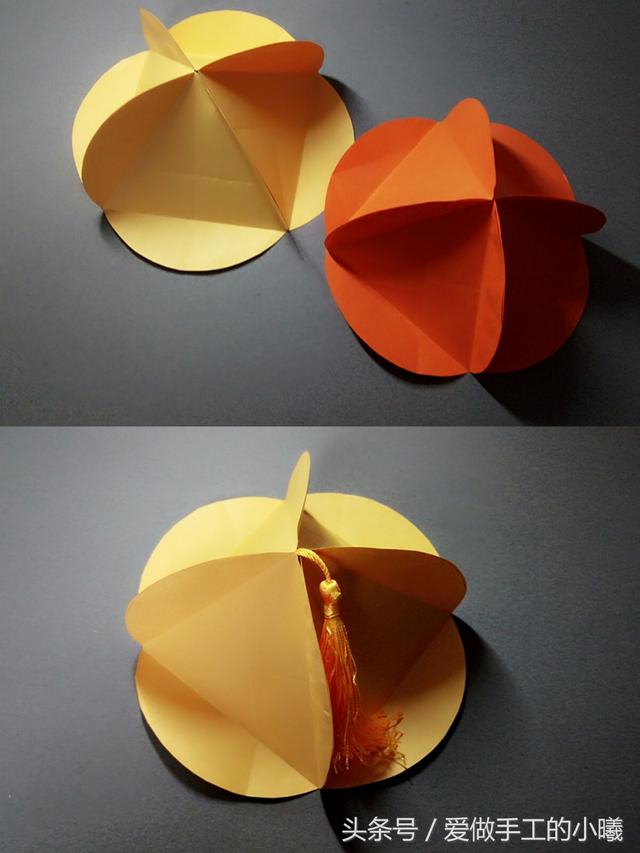 灯笼就做好了,有没有很简单呢用同样的方法做另一半,需要注意的是