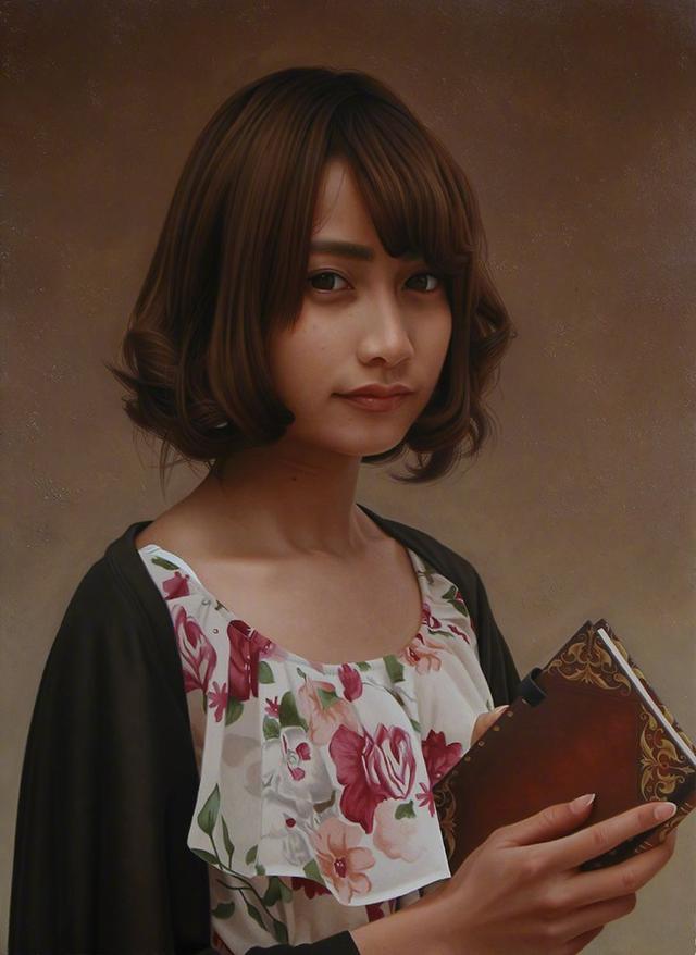 日本超写实绘画第一人冈靖知高清美女油画作品欣赏