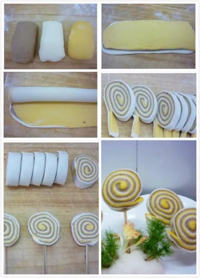 用料:面粉,糖,牛奶,酵母,可可粉,吉士粉,水.