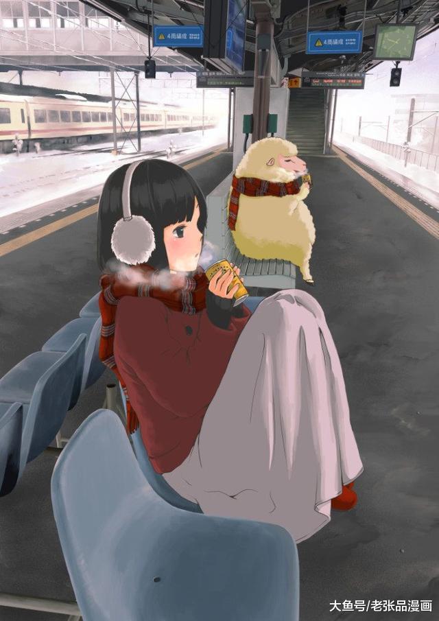 人生就像等车, 也许等一等就来了, 二次元经典等车场景唯美又梦幻