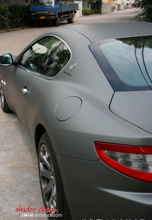 玛莎拉蒂granturismocfc磨砂灰色车身贴膜ksg电子可调声排气管