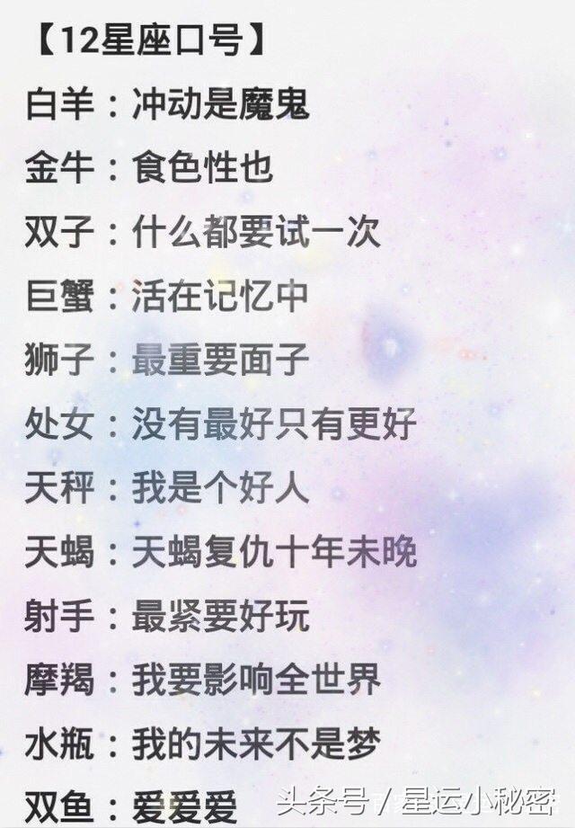 恋爱中女人的口头禅看看你的的星座口头禅