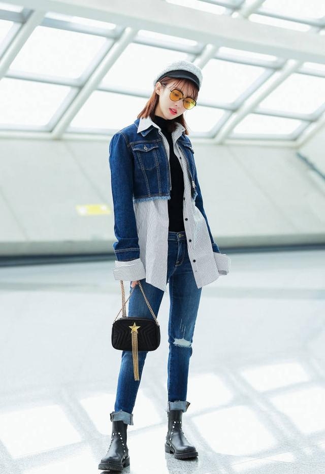 金晨启程巴黎时装周小蛮腰大长腿年轻又时尚