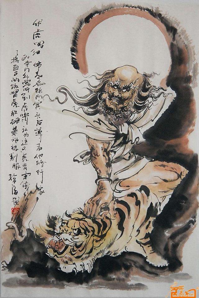 第十七位是降龙罗汉,原是古印度恶魔波旬,他大扇动那竭国人四出杀害