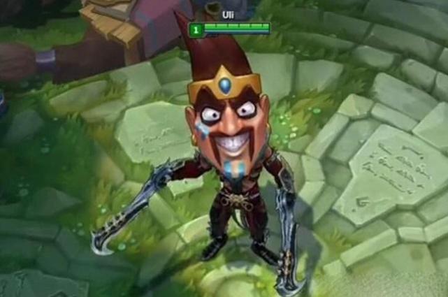 这款皮肤简直就是搞笑用到,设计师估计随手放大了德莱文的头部,然后就