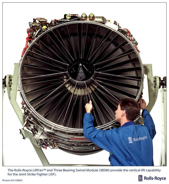 升力风扇从机背顶部的进气口吸入冷空气并加速气流向下喷出,以此产生