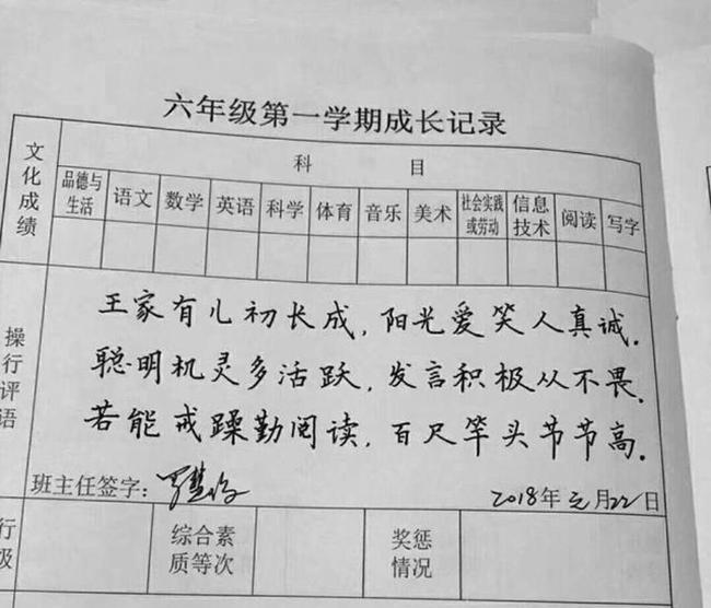完全可以胜任书法家与诗人|班主任|学生|评语_新浪新闻