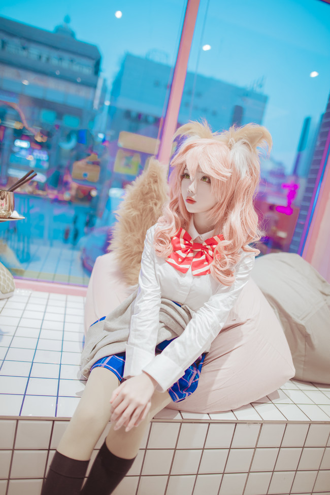 小狐狸玉藻前cosplay,肤白貌美的小姐姐十分粉嫩!