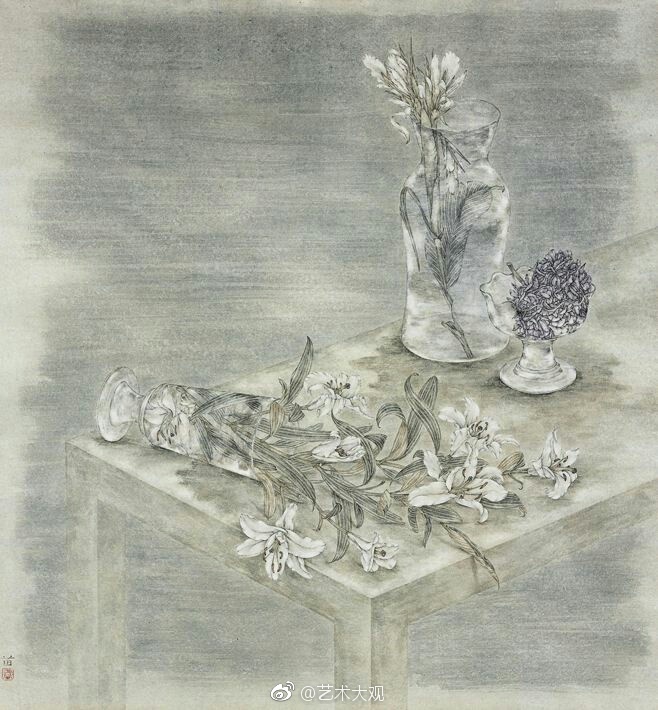 雷苗新工笔花鸟画——雷苗,女画家,善工笔, 长于花卉