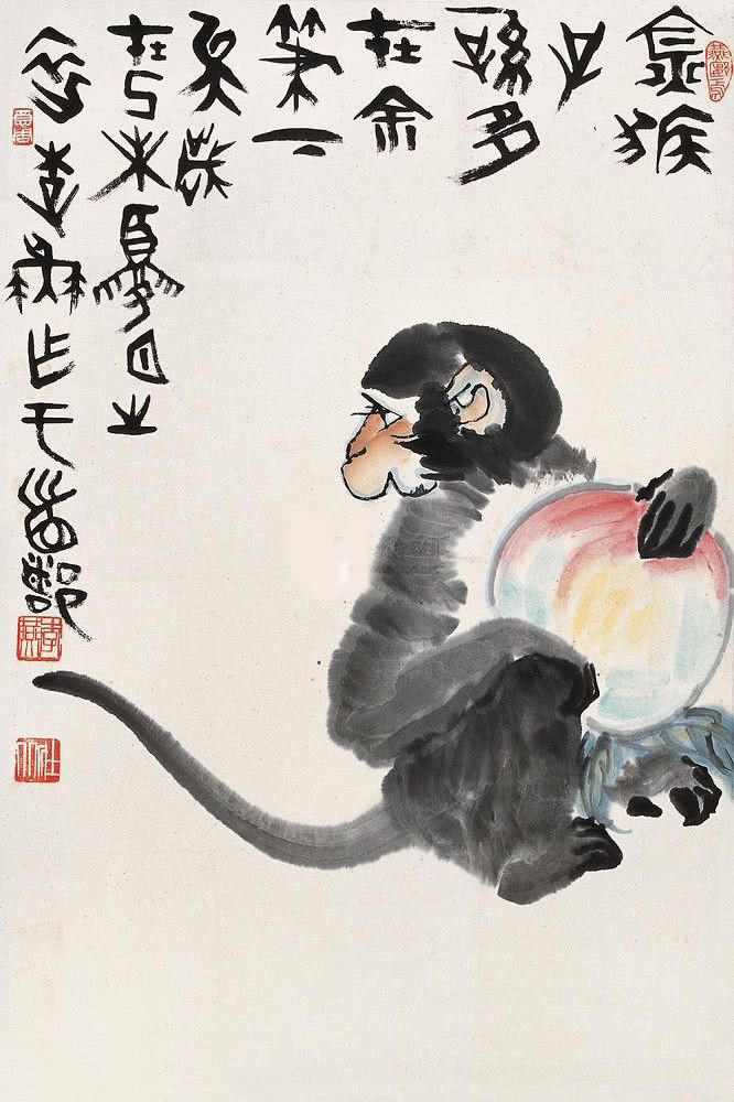 泼灵俏皮精怪神气李燕画猴作品