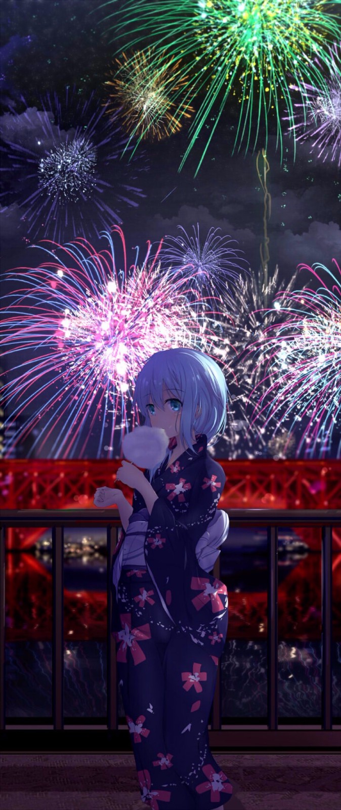 动漫二次元少女烟花图片我还在等那个能陪我一起去看烟花的人