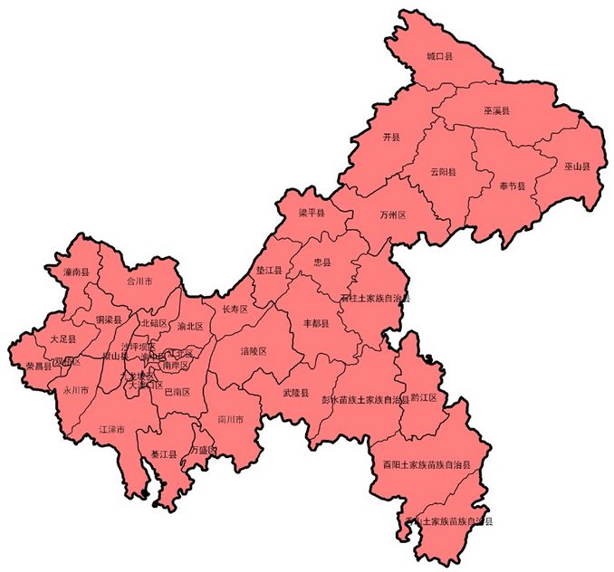 在重庆地图上把各个区连起来就变成了一只飞翔的火凤凰有趣