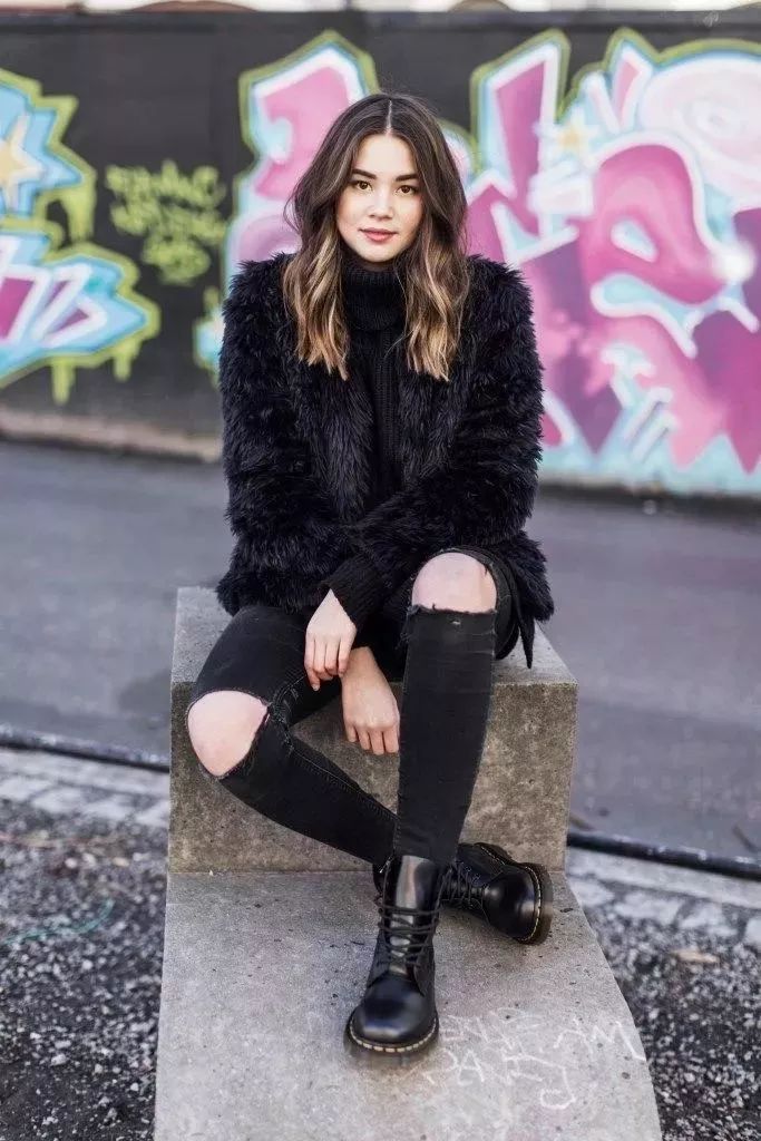 穿衣搭配马丁靴搭配图片这样穿做骨子里的帅气女孩