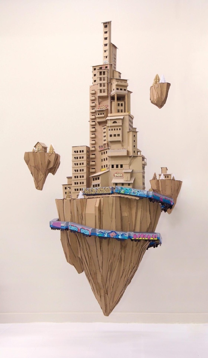 纸的空间 | 法国艺术家组合 tank & popek 街头艺术和纸艺术作品