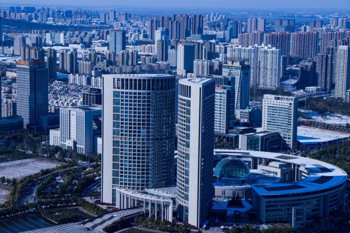 2018年合肥首蓝!久违蓝天下的政务区真美