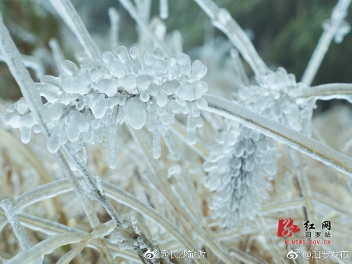 天寒地冻看汨罗玉池大山美丽冻人