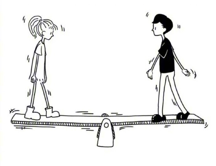 在平衡状态也不见得多有趣所以真正的爱情就像在跷跷板上行走你走慢了