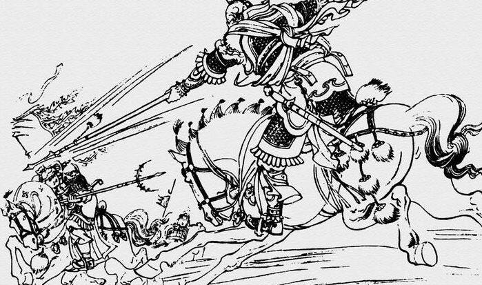 麻叔谋一看宇文成都也吃了败仗,催马来到他身边,说:"干哥哥,你怎么也