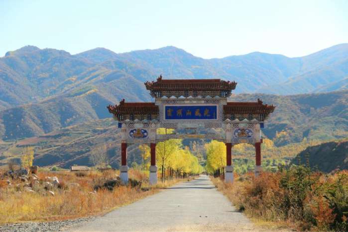 娄烦云顶山, 松柏苍翠, 山涧清泉潺潺, 流于石上