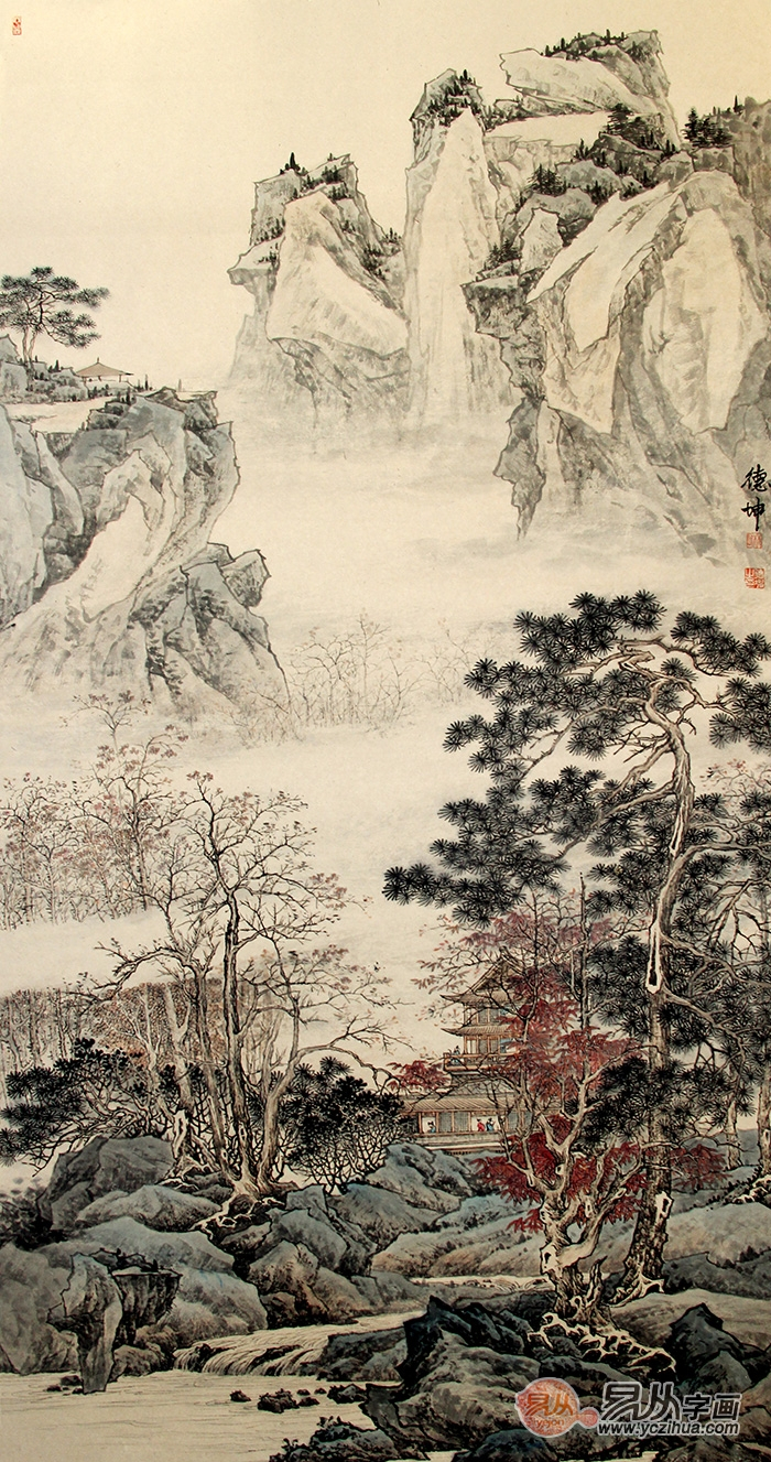 易从网竖版玄关挂画山水画排行榜推荐时下正流行
