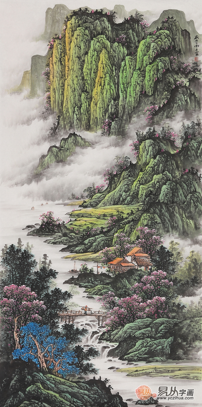易从网竖版玄关挂画山水画排行榜推荐时下正流行