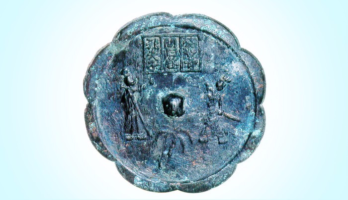 唐代铜镜——三乐镜:古代铜镜中唯一有孔子形象图饰