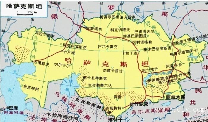 哈萨克斯坦(乌拉尔河以东大部分属于亚洲,乌拉尔河以西少部分属于欧洲