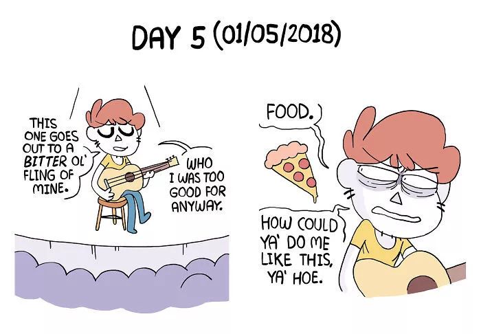 day 5这首歌送给一段曾经的苦恋我这么好反正它也配不上我披萨,你怎么