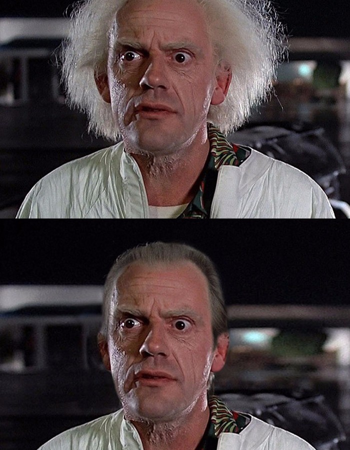 没了爆炸头,就只是一个普通的大叔.原来眼镜就是他的生命.