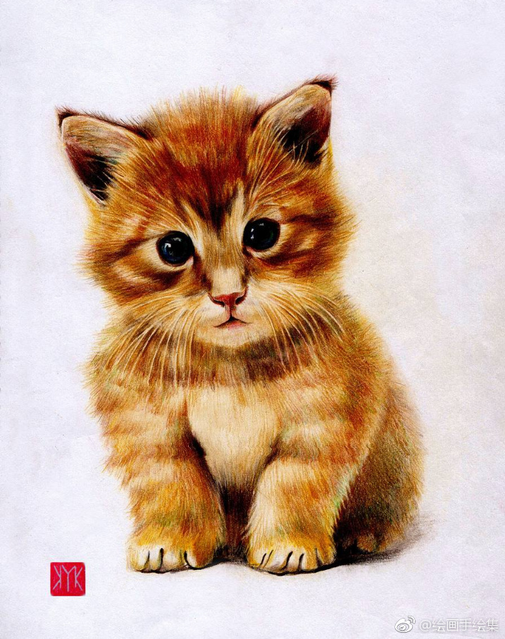 彩铅画可爱的猫咪们