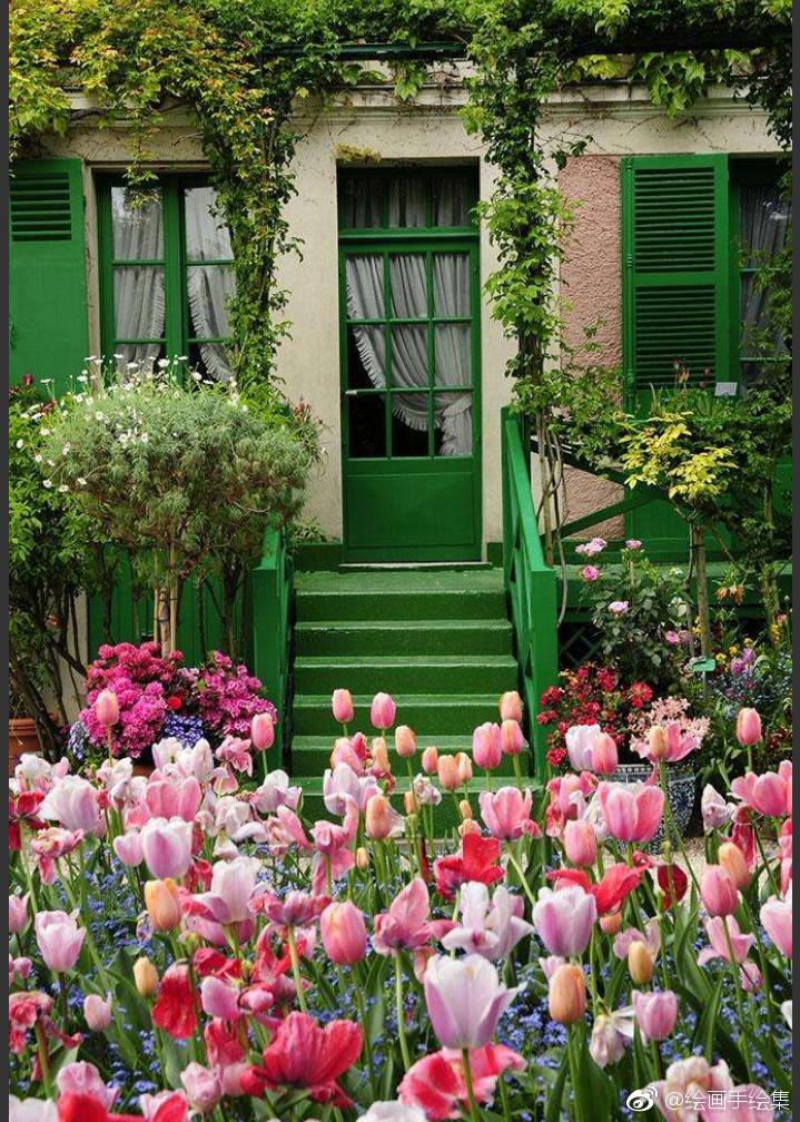 莫奈故居一座被花包围的房子