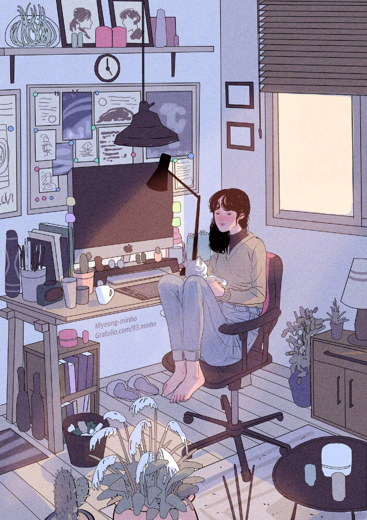 暖心by韩国插画师myeongminho