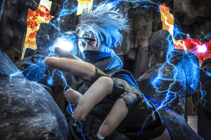 一副十分还原的卡卡西cos