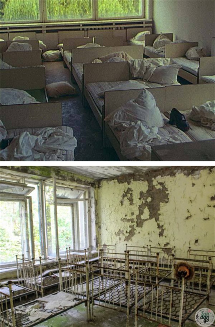 切尔诺贝利的太阳每天依然照常升起,在颓圮的篱笆和破旧的屋内,放射性