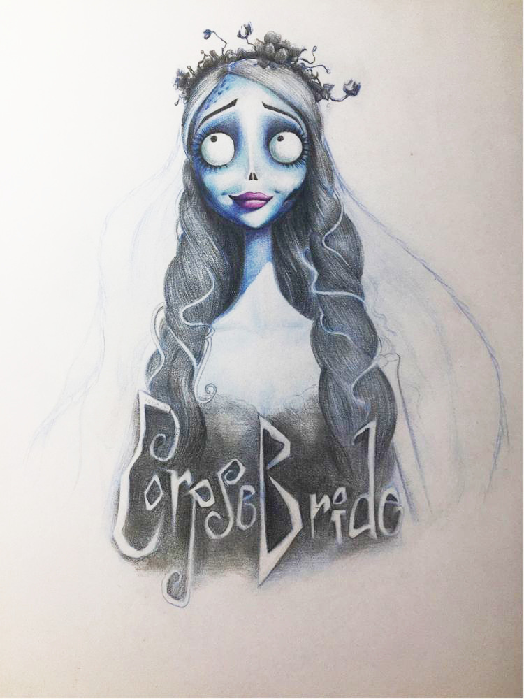 可爱善良的僵尸新娘彩铅手绘教程