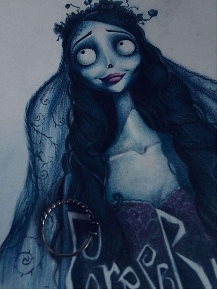 可爱善良的僵尸新娘彩铅手绘教程