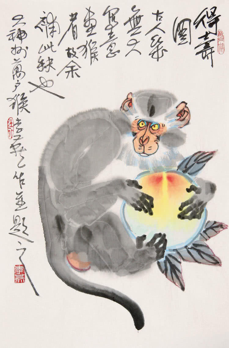 泼灵俏皮精怪神气李燕画猴作品