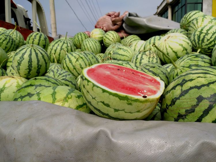 路边的西瓜卖的好便宜,有顾客买了感觉不好竟然回来换了一个