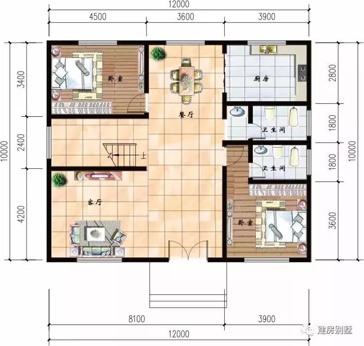 5款面宽12米的农村别墅户型我家是建早了不然也这样建