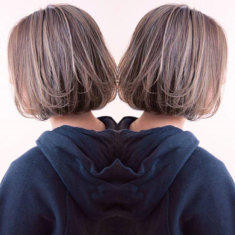 波波头短发这样染这样的颜色,你的发型也可以变3d