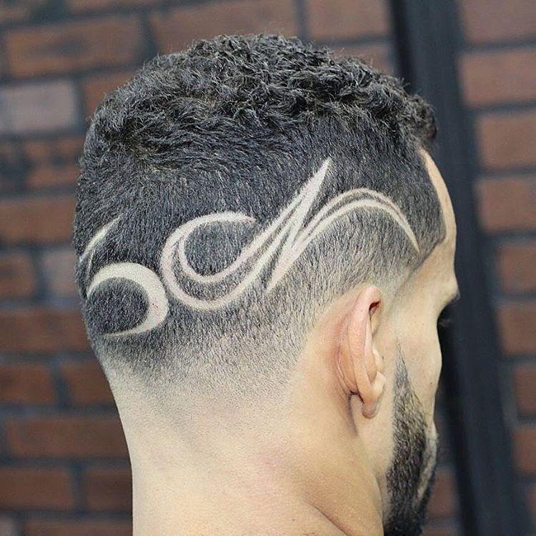 男生女生都能剪的图腾雕刻发型