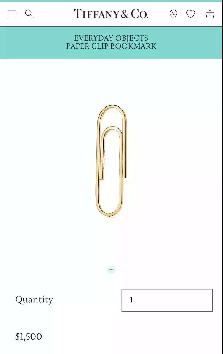 除了天价回形针,tiffany还推出两个颜色, 三种尺寸蓝狗圈,价格在 1400