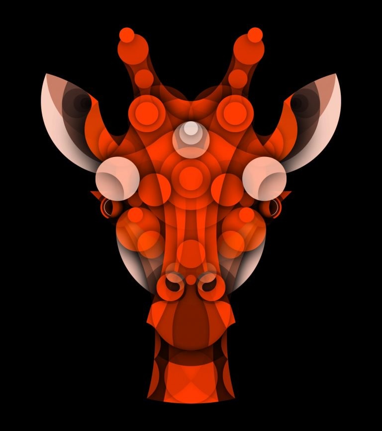 有几何图形构成的动物头像插画 | bruno silva