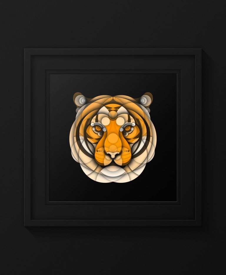 有几何图形构成的动物头像插画 | bruno silva