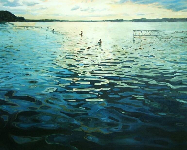 波光粼粼的水面 波兰画家 grayna smalej