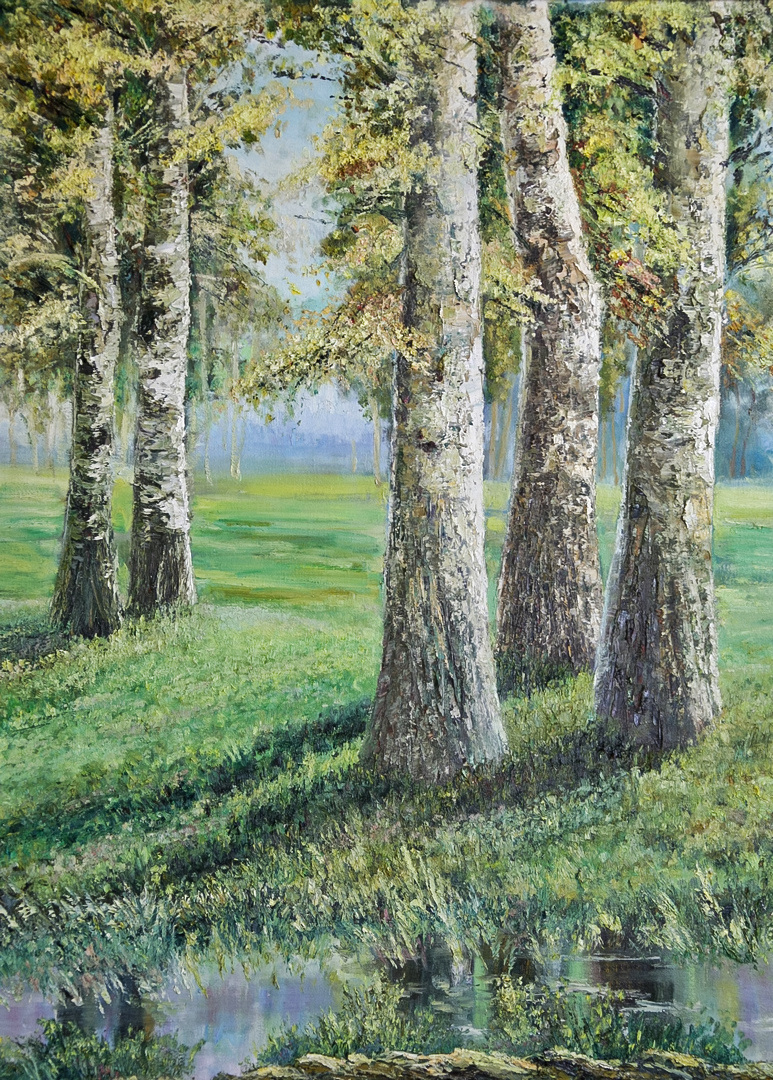 情注森林的油画名家侯占瑞